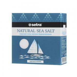 Соль морская пищевая мелкая йодированная, SETRA (500 г)