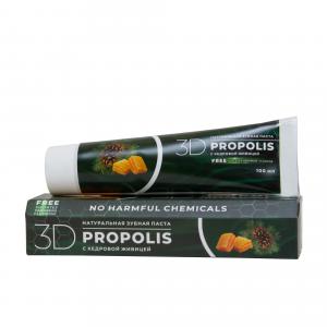 Зубная паста 3D propolis с живицей и экстрактами трав, Жива (100 мл)