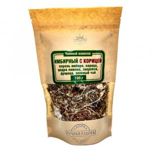 Чайный напиток «Имбирный с корицей и лимоном», Алтай флора  (100 г)