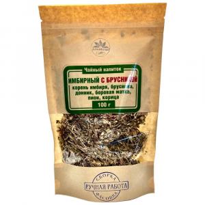 Чайный напиток «Имбирный с брусникой», Алтай флора  (100 г)